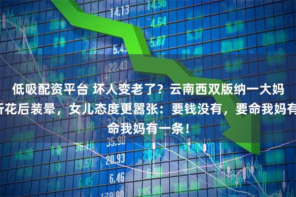 低吸配资平台 坏人变老了？云南西双版纳一大妈花店折花后装晕，女儿态度更嚣张：要钱没有，要命我妈有一条！